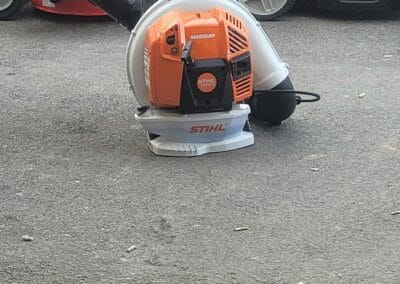 A Stihl leaf blower for sale at Broadwater Trading Company.
