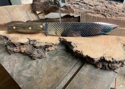 A large handcrafted knife for sale at 58 Metalworks LLC in Hiltons, Virginia.
